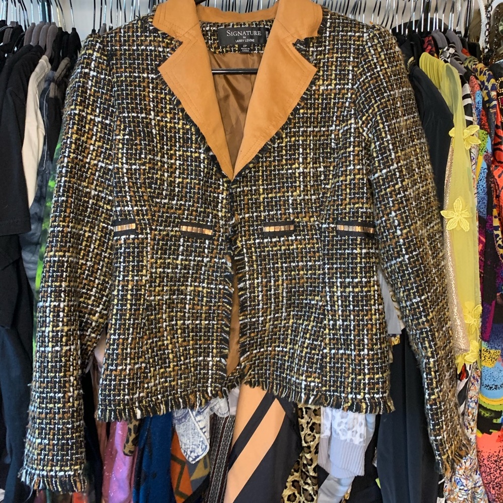 Shoulder Padded Brown Blazer